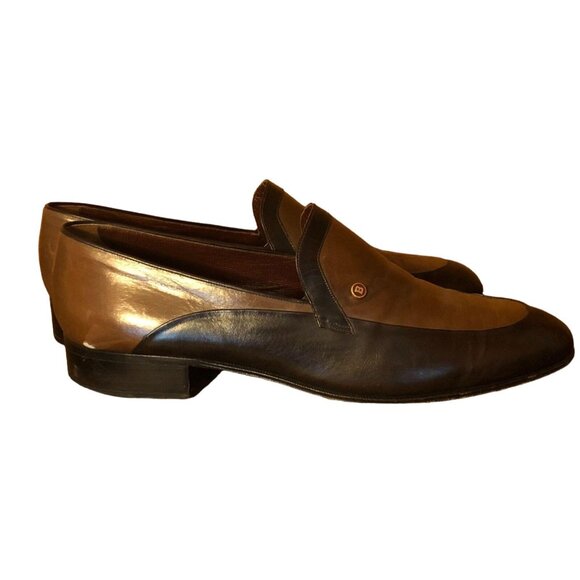 Bally Vintage Italian Leather 2-tone Slip On Dress Shoes Handmade in Italy main image 6